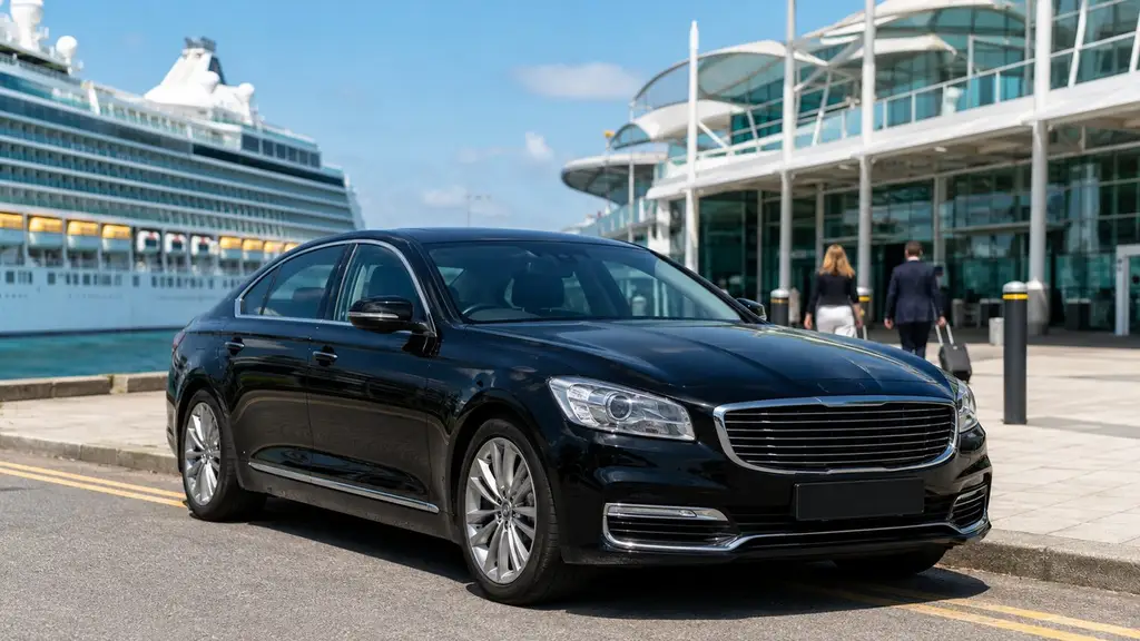 Executive saloon car for cruise transfers
